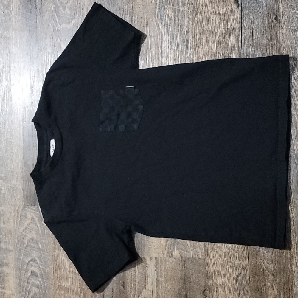 Gently Loved youth Large Vans t-shirt with checker logo pocket thick heavy shirt